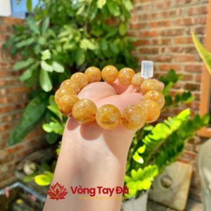 Vòng Tay Thạch Anh Tóc Vàng Cao Cấp, May Mắn, Thu Hút Năng Lượng Tích Cực